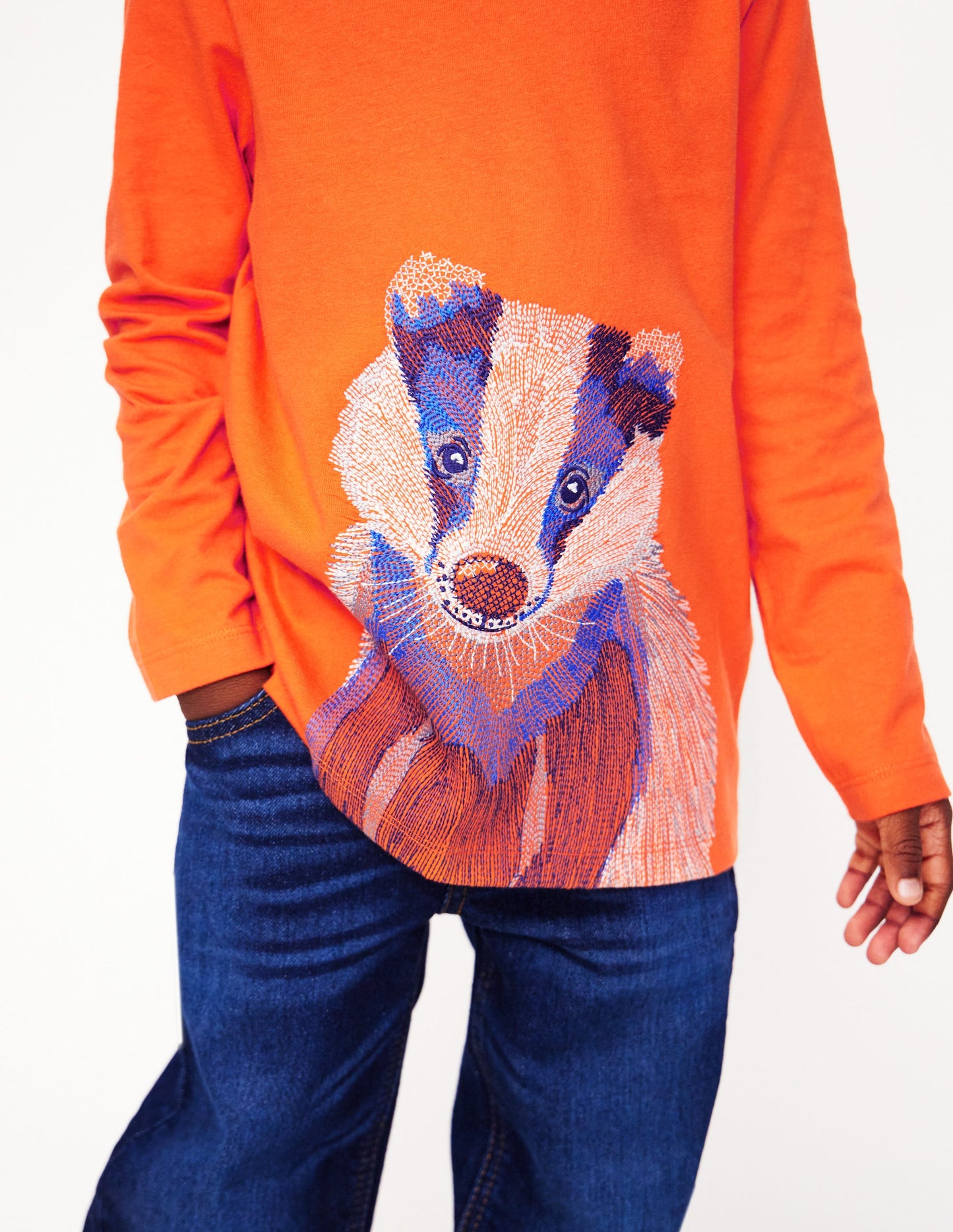 Superstitch T-shirt-Terracotta Orange Badger