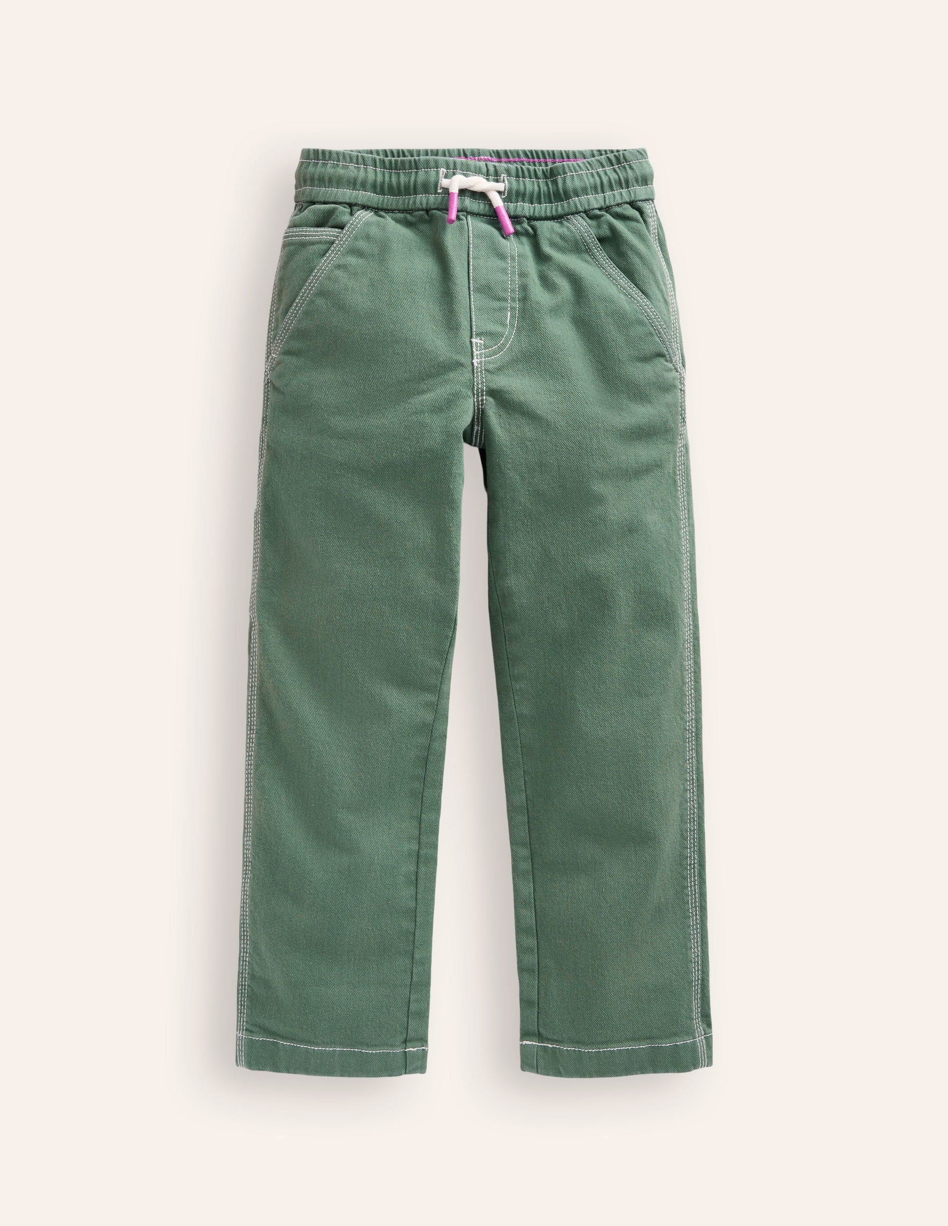 Pull-On Pocket Trousers-Spruce Green-1