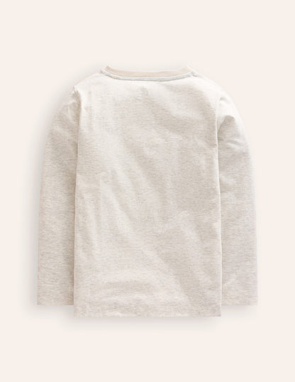 The Janet Applique T-shirt-Oatmeal Marl Janet