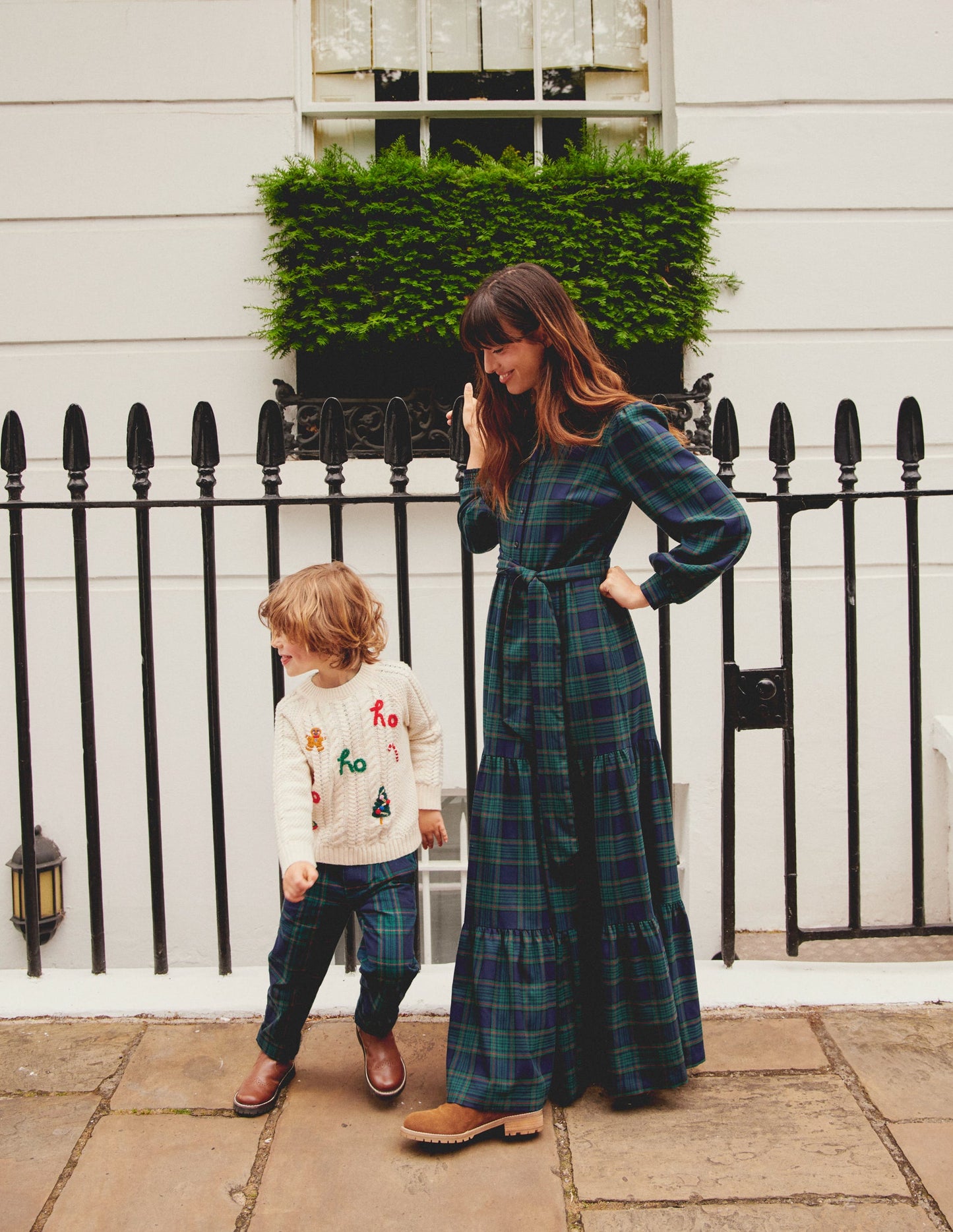 Smart Pleated Trousers-Blue / Green Check