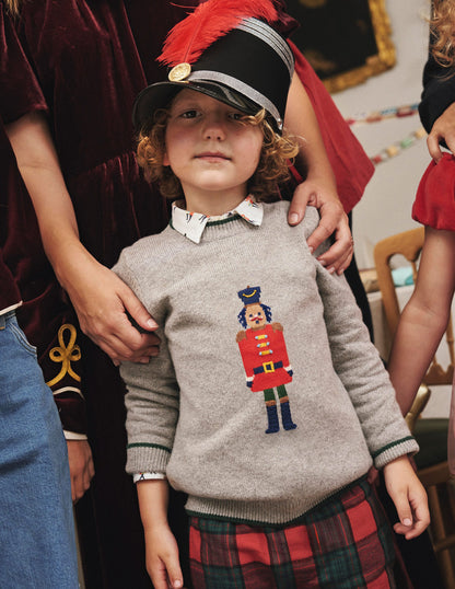 Fun Logo Jumper -Grey Marl Nutcracker