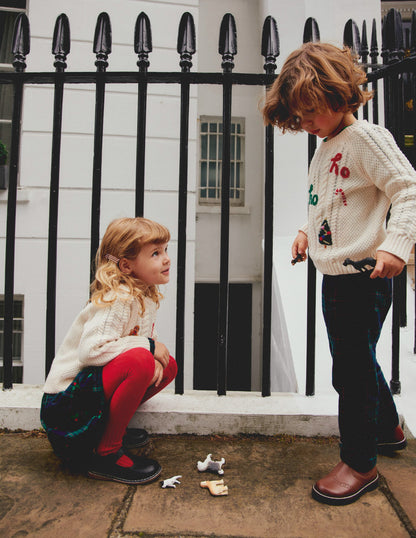 Festive Cable Jumper-Ecru Marl-5