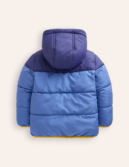 Reversible Cosy Borg Coat-Bluejay