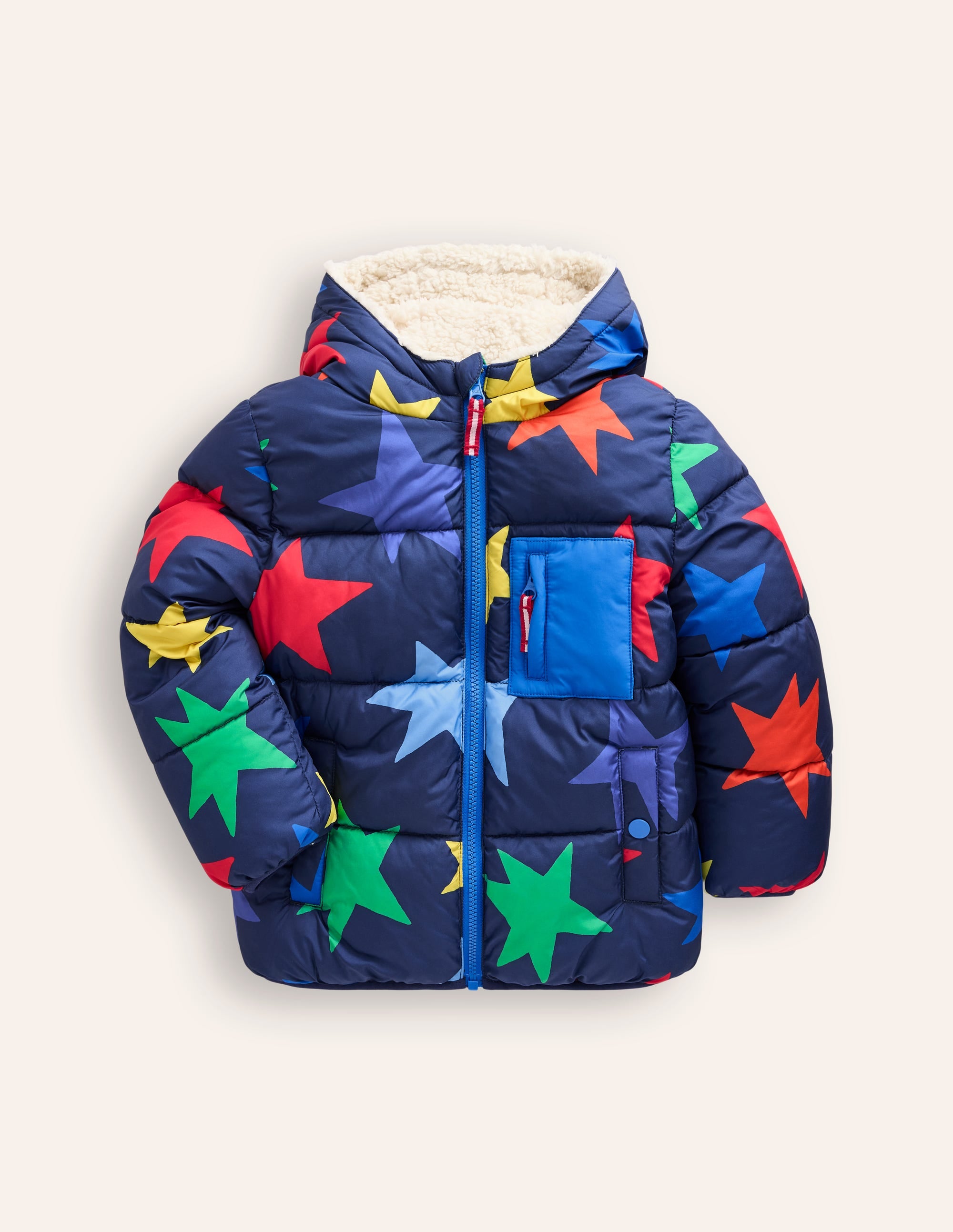 Reversible Cosy Borg Coat-Multi Star - Image 1