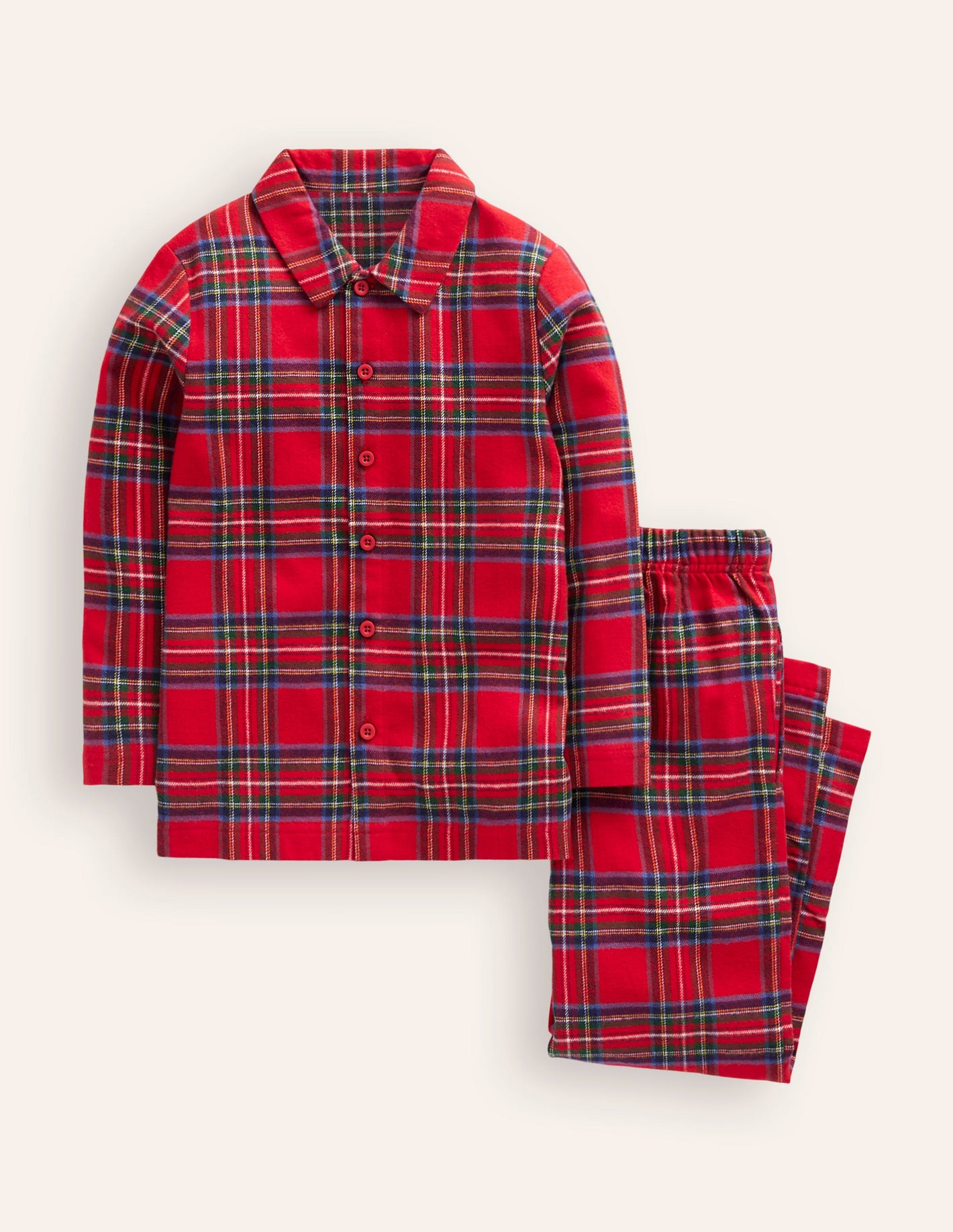 Woven Pyjamas Set-Red Check