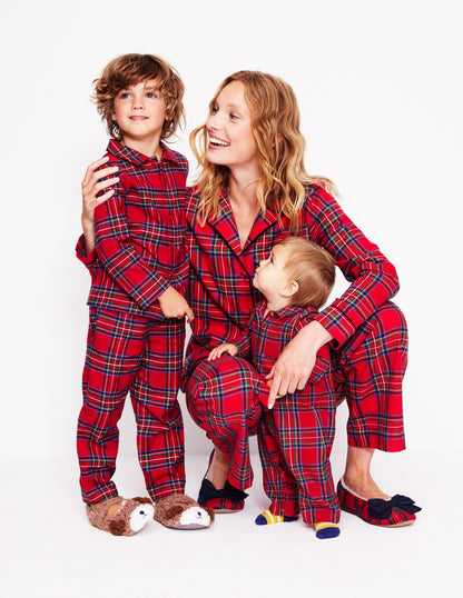 Woven Pyjamas Set-Red Check