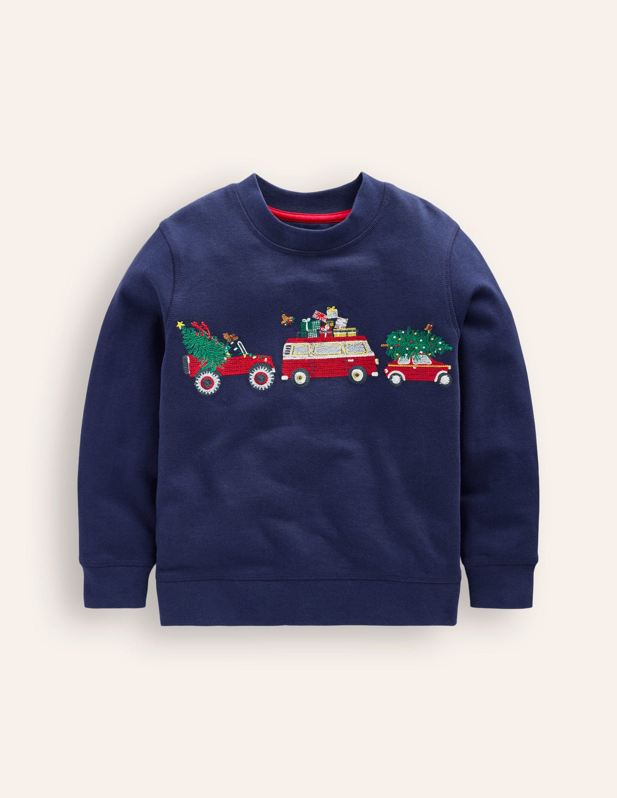 Cosy Festive Sweatshirt-College Navy Cars - Image 1