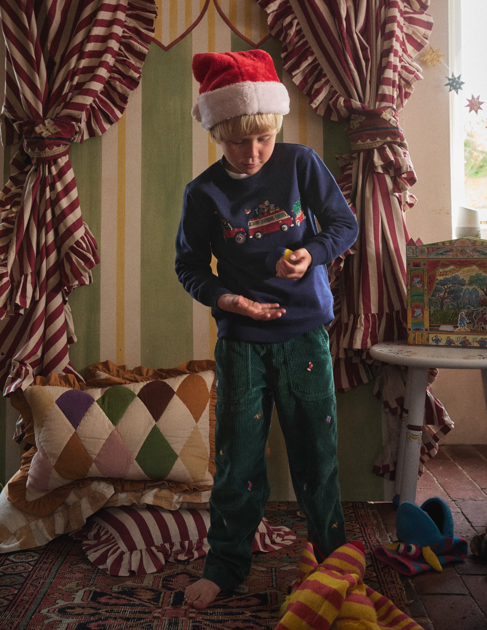 Cosy Festive Sweatshirt-College Navy Cars - Image 4