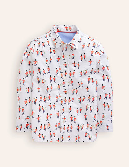 Printed Cotton Shirt-Festive Drummer-1