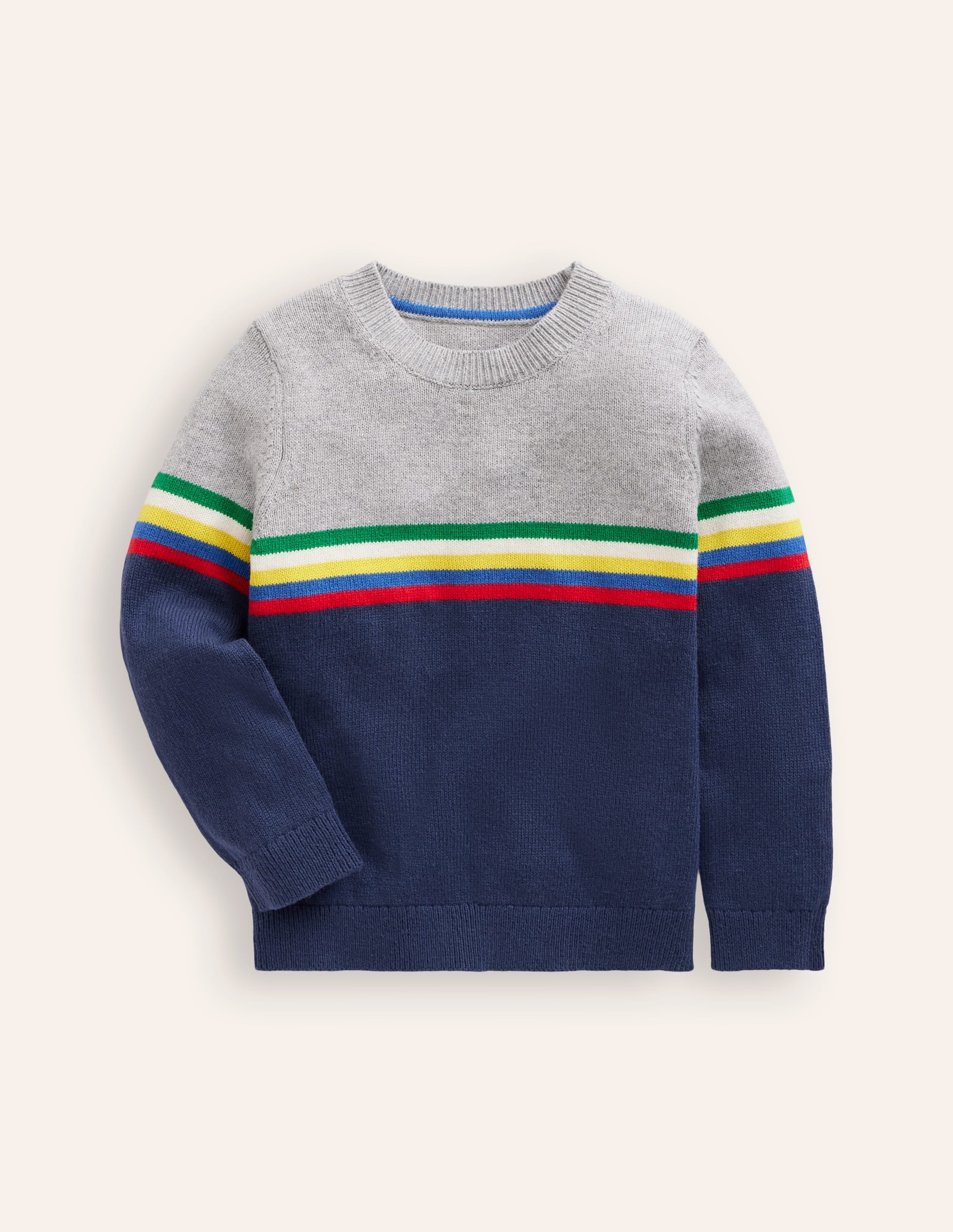 Colour Block Jumper-College Navy - Image 1