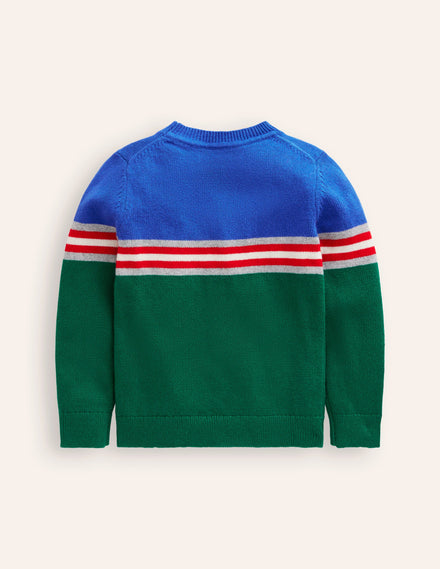 Colour Block Jumper-Ivy Green