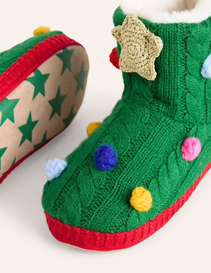 Christmas Slipper Boot-Rich Emerald