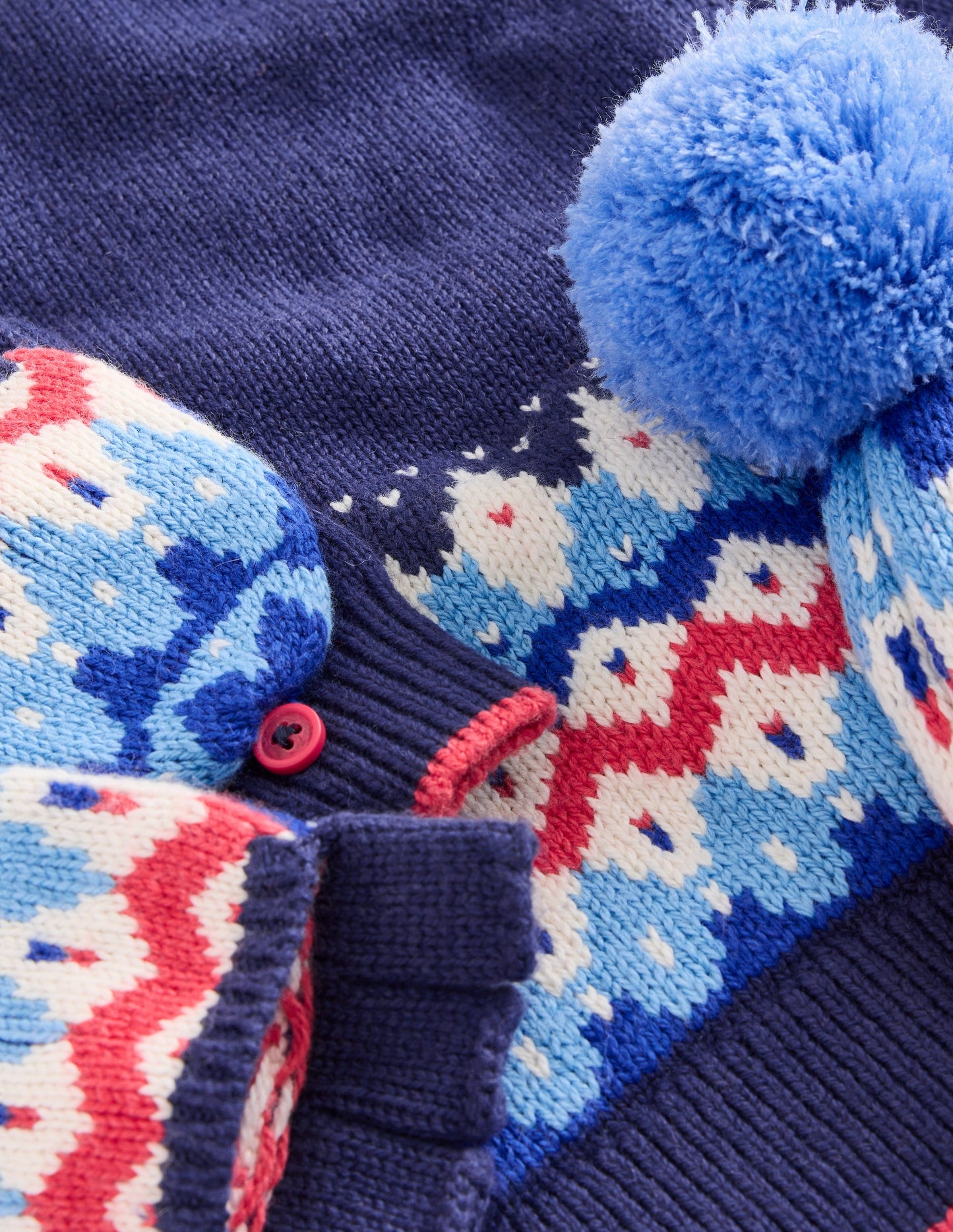 Fair Isle Knitted Set-Sapphire Blue Geo