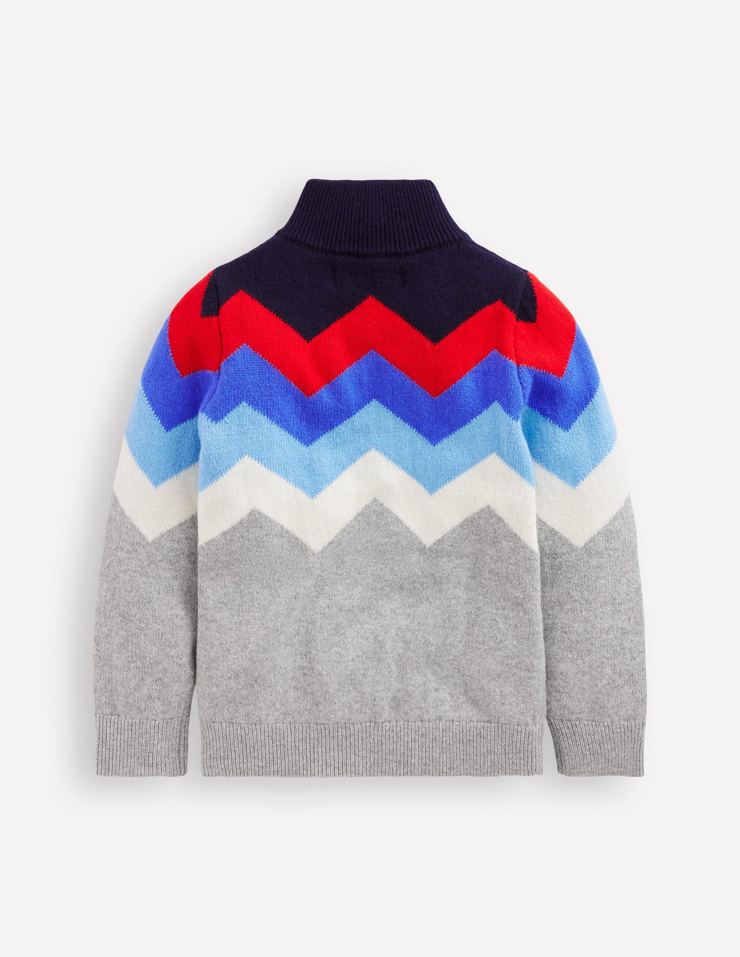 Heritage Half-Zip Jumper-Grey Marl Chevron