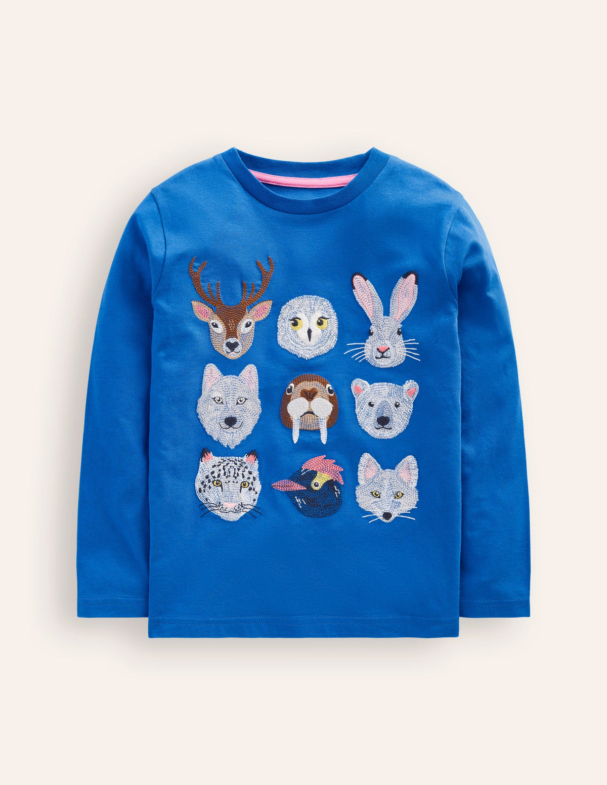 Fun Superstitch Grid T-Shirt-Greek Blue Arctic Animals - Image 1