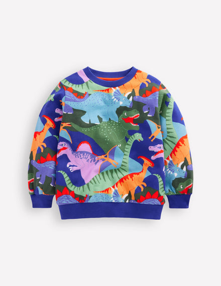 Printed Sweatshirt-Multi Dino Camo