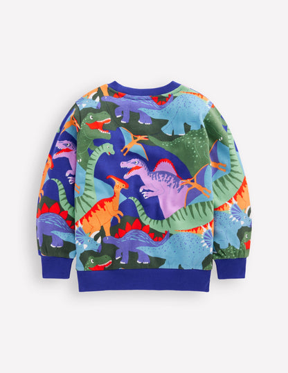 Printed Sweatshirt-Multi Dino Camo