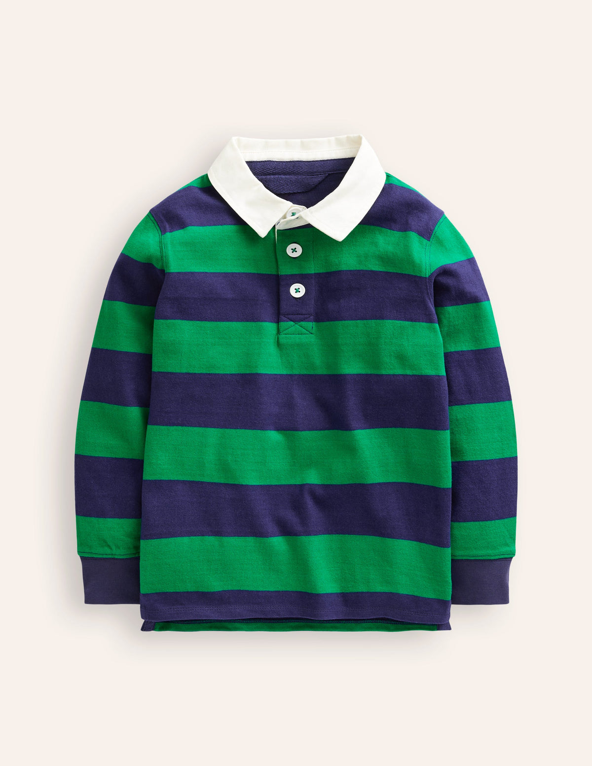 Classic Rugby Shirt-College Navy/ Highland Green - Image 1