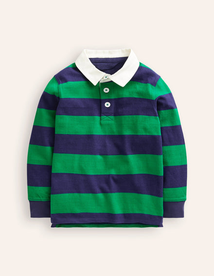 Classic Rugby Shirt-College Navy/ Highland Green