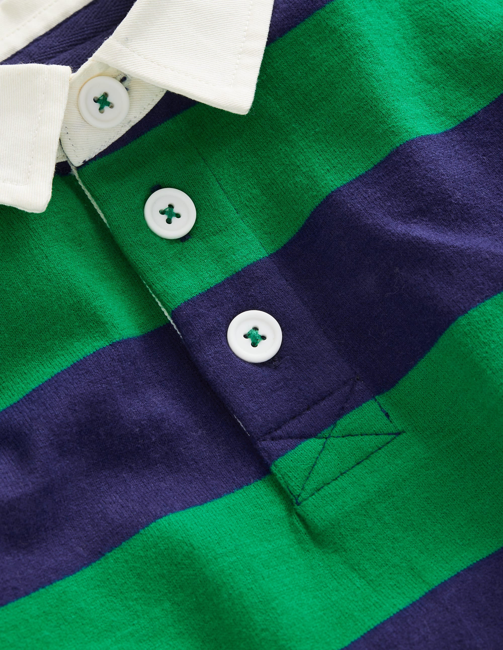 Classic Rugby Shirt-College Navy/ Highland Green - Image 2