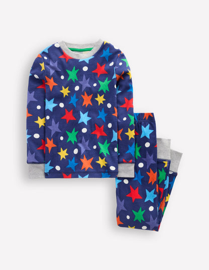 Snug Glow-In-The-Dark Pyjamas-Starboard Blue Stars