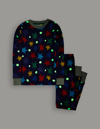 Snug Glow-In-The-Dark Pyjamas-Starboard Blue Stars