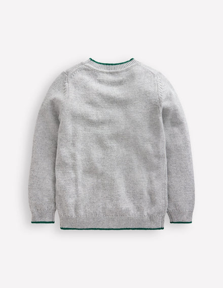 Fun Logo Jumper-Grey Marl Nutcracker