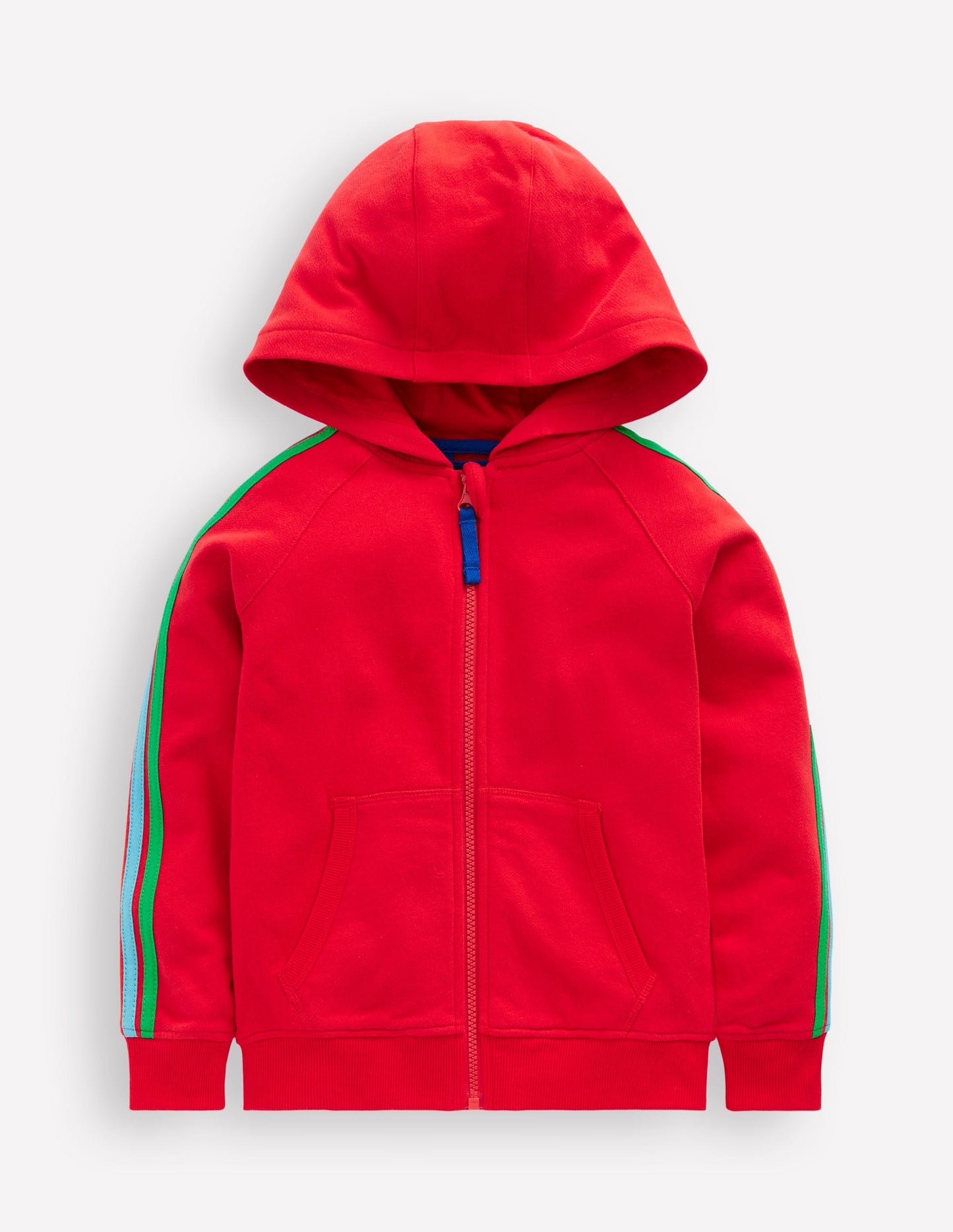 Rainbow Zip-Up Hoodie -Cherry Tomato Red