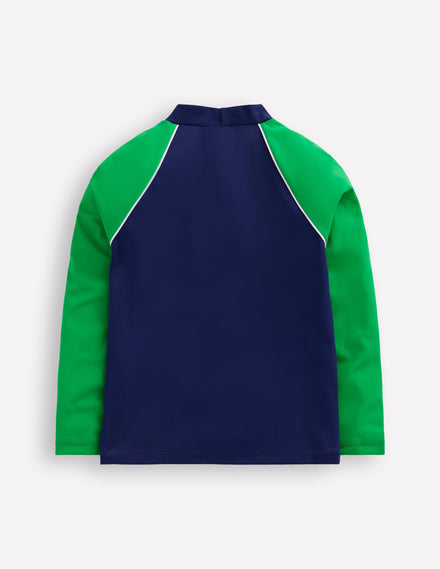 Colour Block Rash Vest-Sapphire Blue