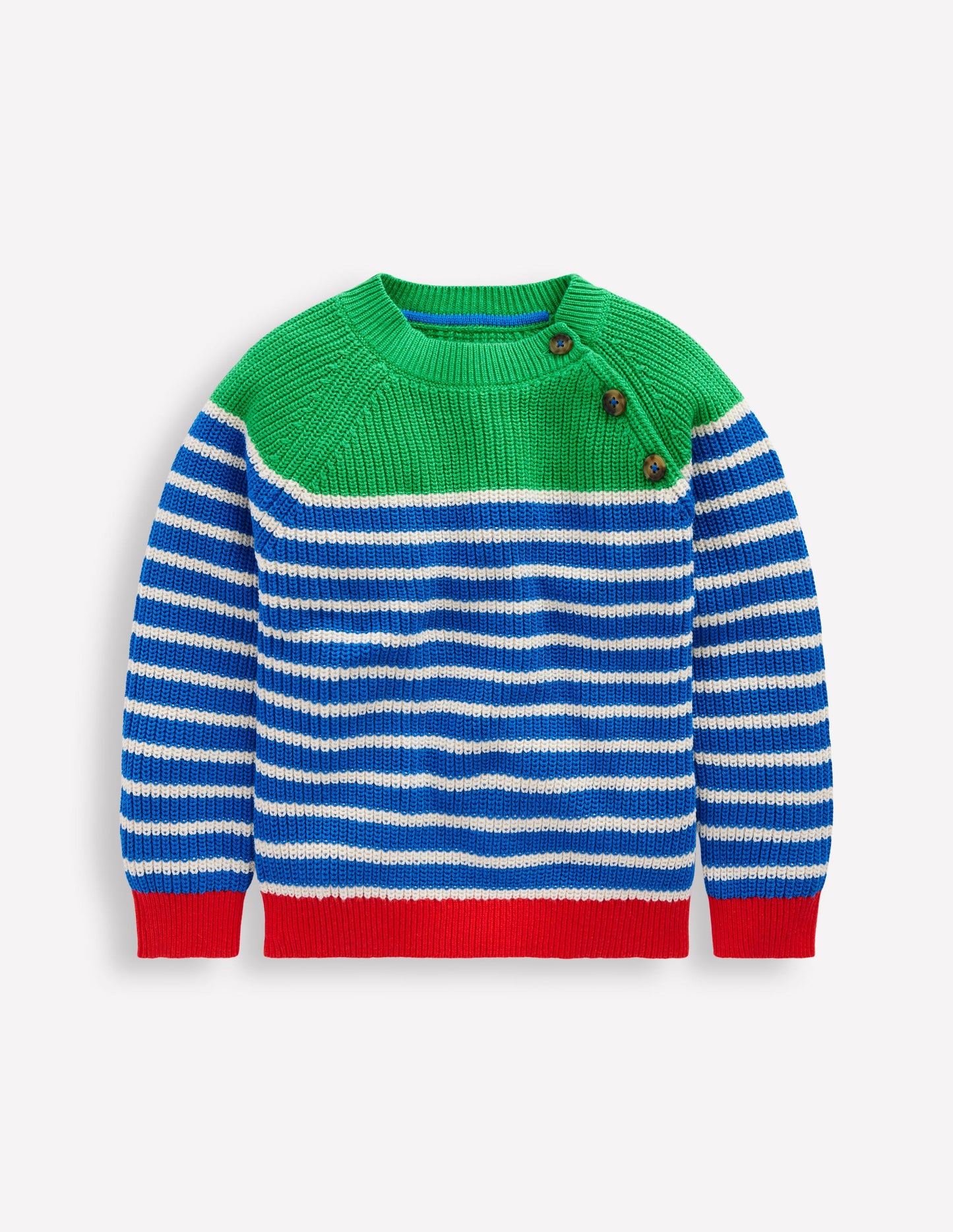 Everyday Cotton Jumper-Kingfisher Blue/Rich Emerald