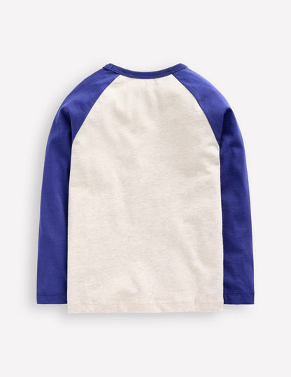 Glow In The Dark Raglan-Oatmeal Marl Rocket