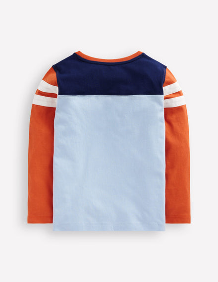 Colourblock T-Shirt-Glacier Blue Colourblock