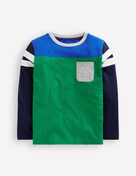 Colourblock T-Shirt-Sapling Green Colourblock