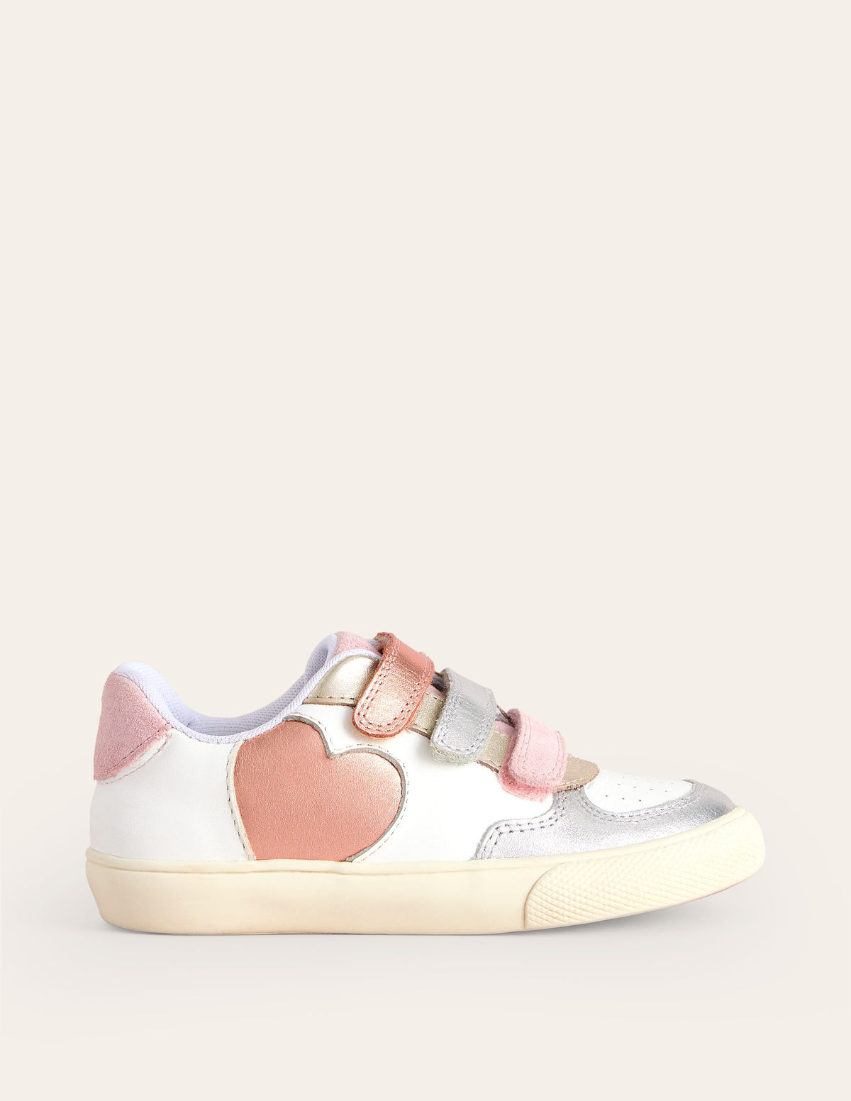 Leather Low Tops-Multi Metallic Heart - Image 1