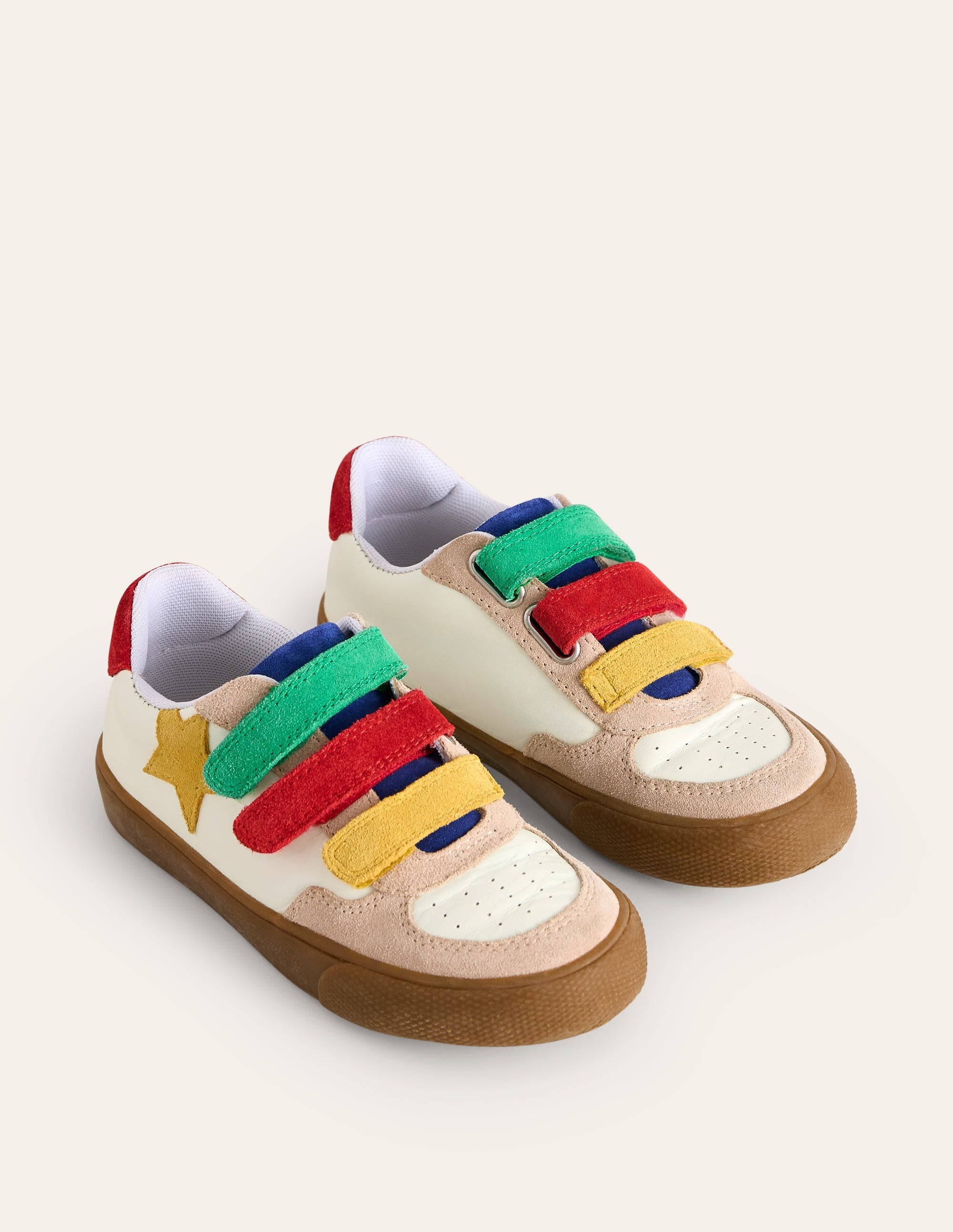 Leather Low Top-White and Multi Colourblock - Image 2