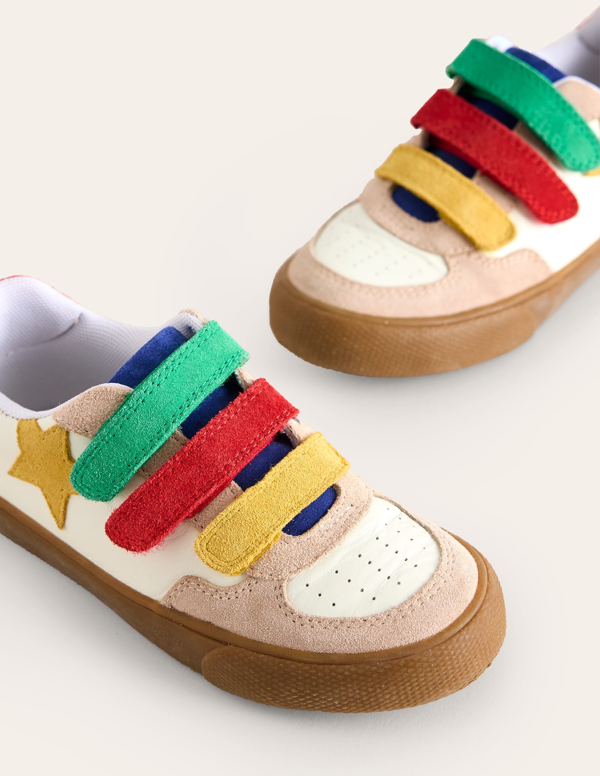 Leather Low Top-White and Multi Colourblock - Image 3