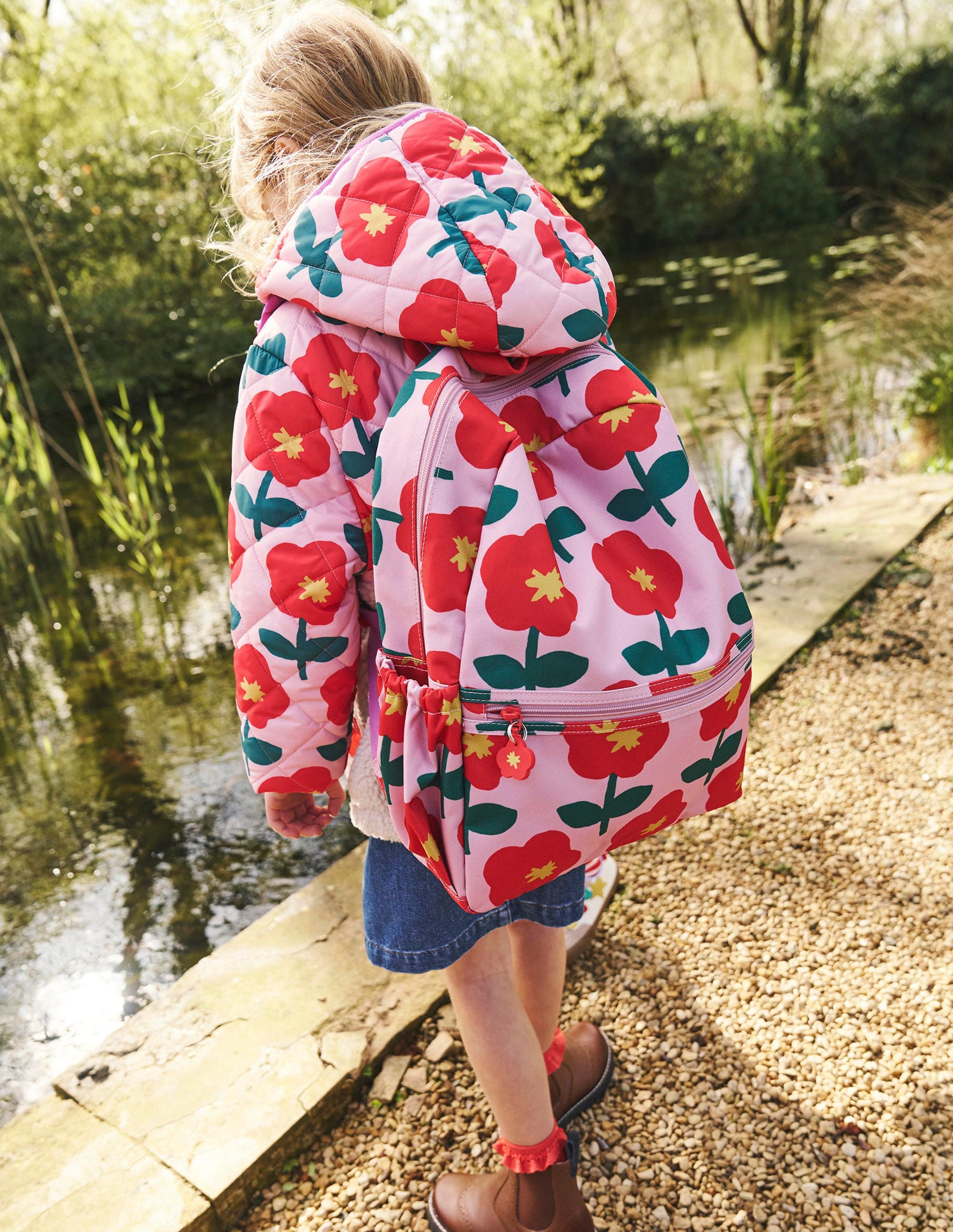 Backpack-Vintage Pink Cut Out Flower-4