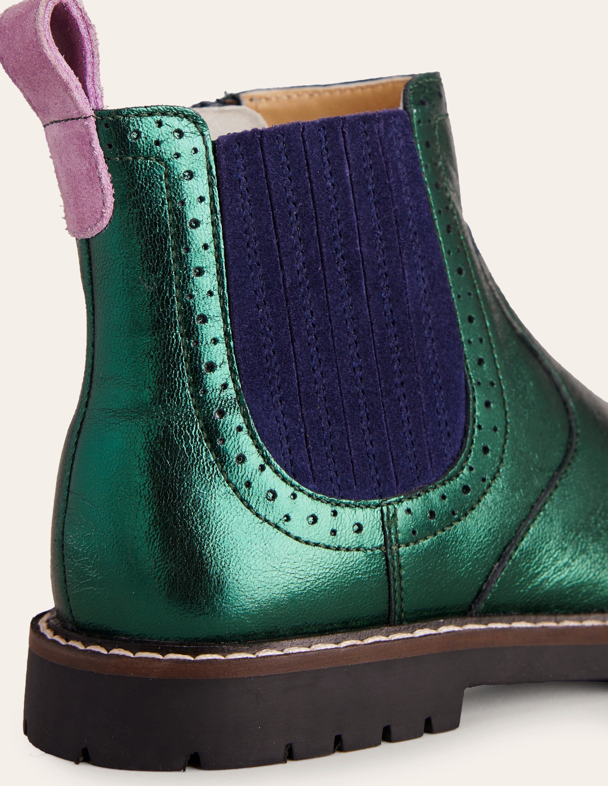 Leather Chelsea Boots-Metallic Green - Image 2