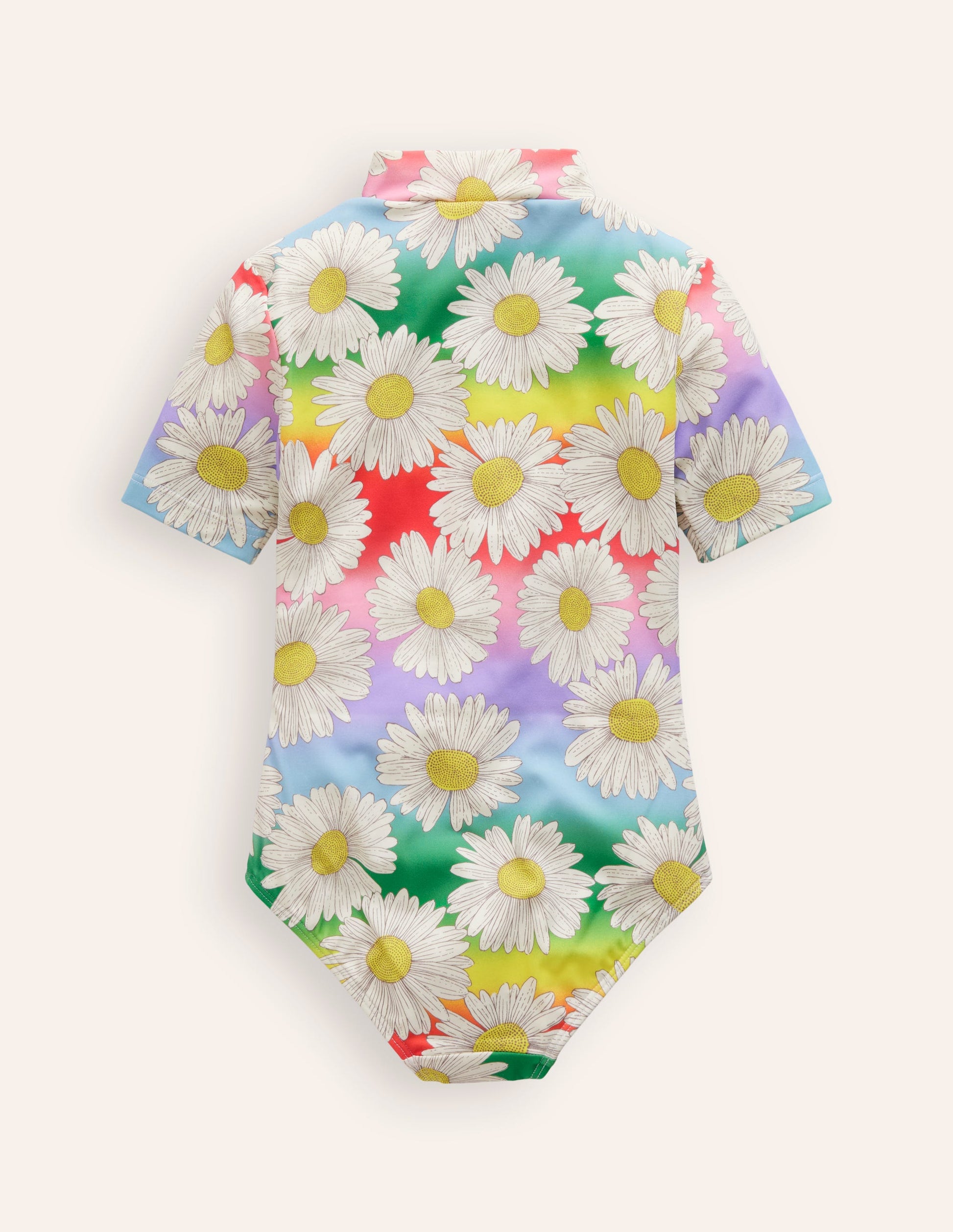 Short-sleeved Swimsuit-Multi Ombre Daisy-2