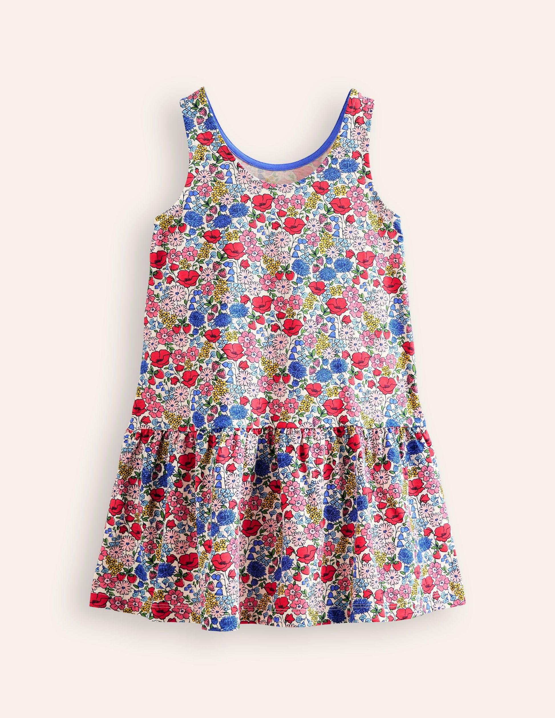 Strappy Drop Waist Dress-Multi Flowerbed-2