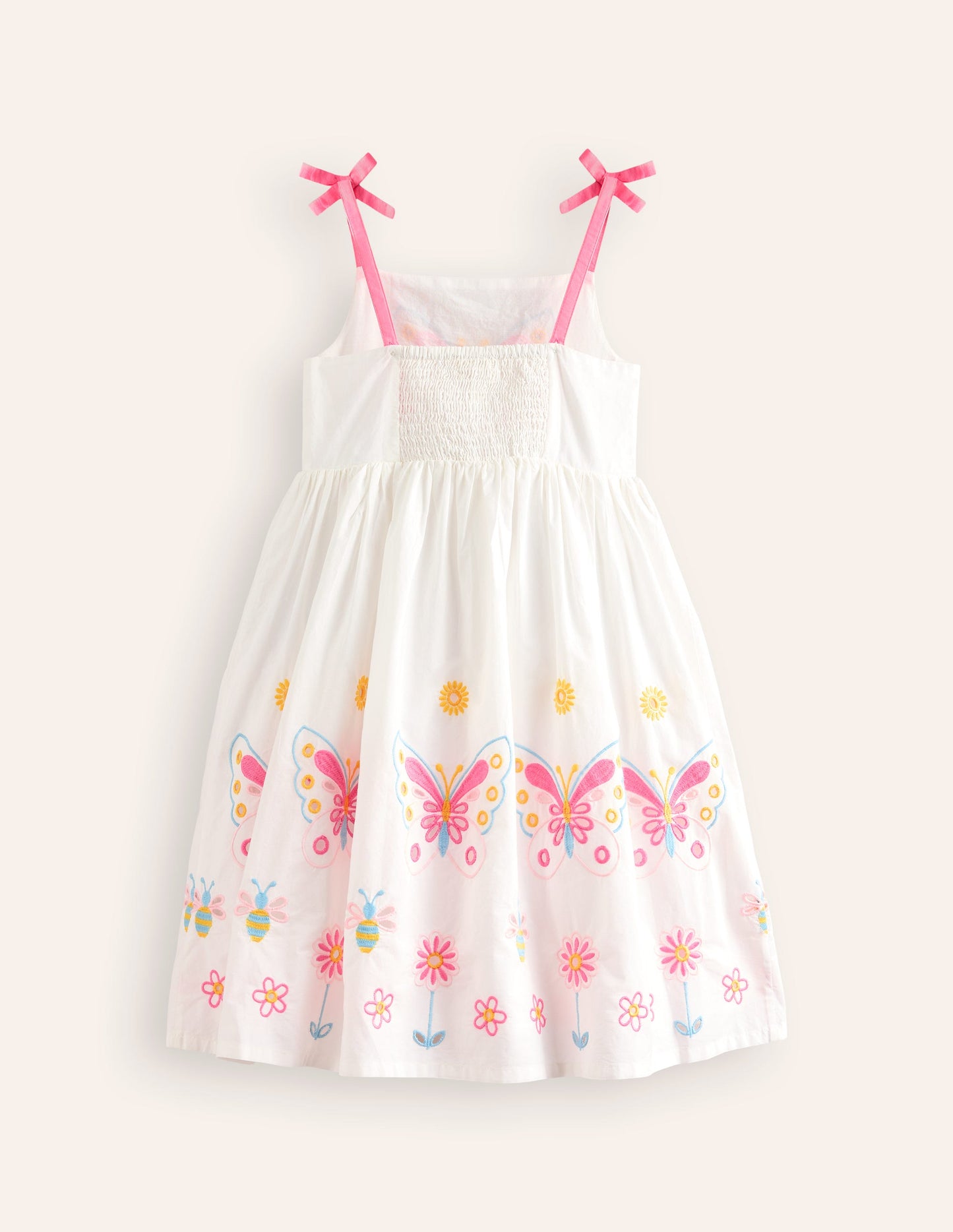 Broderie Butterflies Dress-Vanilla Pod Ivory