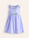 Embroidered pintuck dress-End on End Embroidery