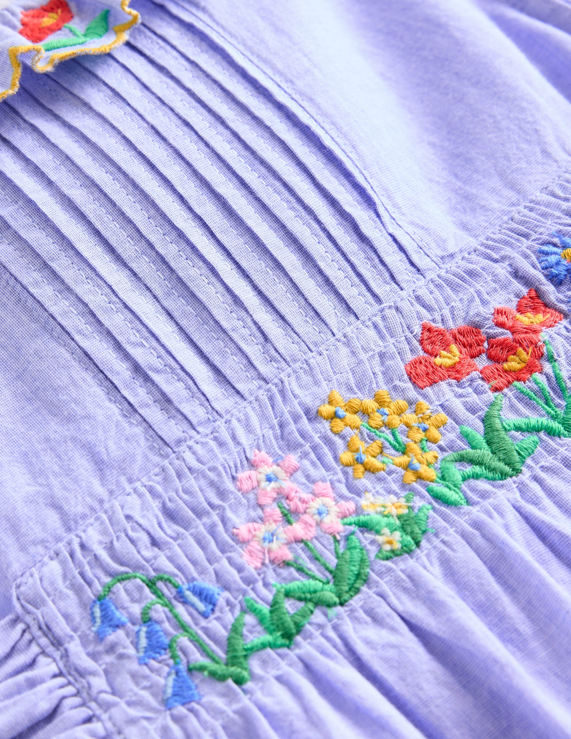 Embroidered pintuck dress-End on End Embroidery - Image 3