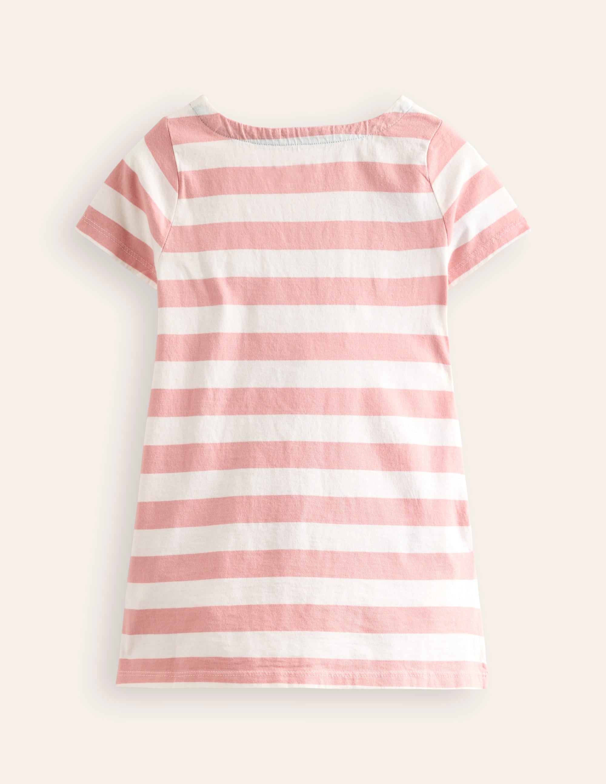 Short Sleeve Appliqué Tunic-Ivory/ Ballet Pink Bee - Image 2