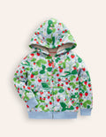 Shaggy-lined Hoodie-Strawberry Field Print