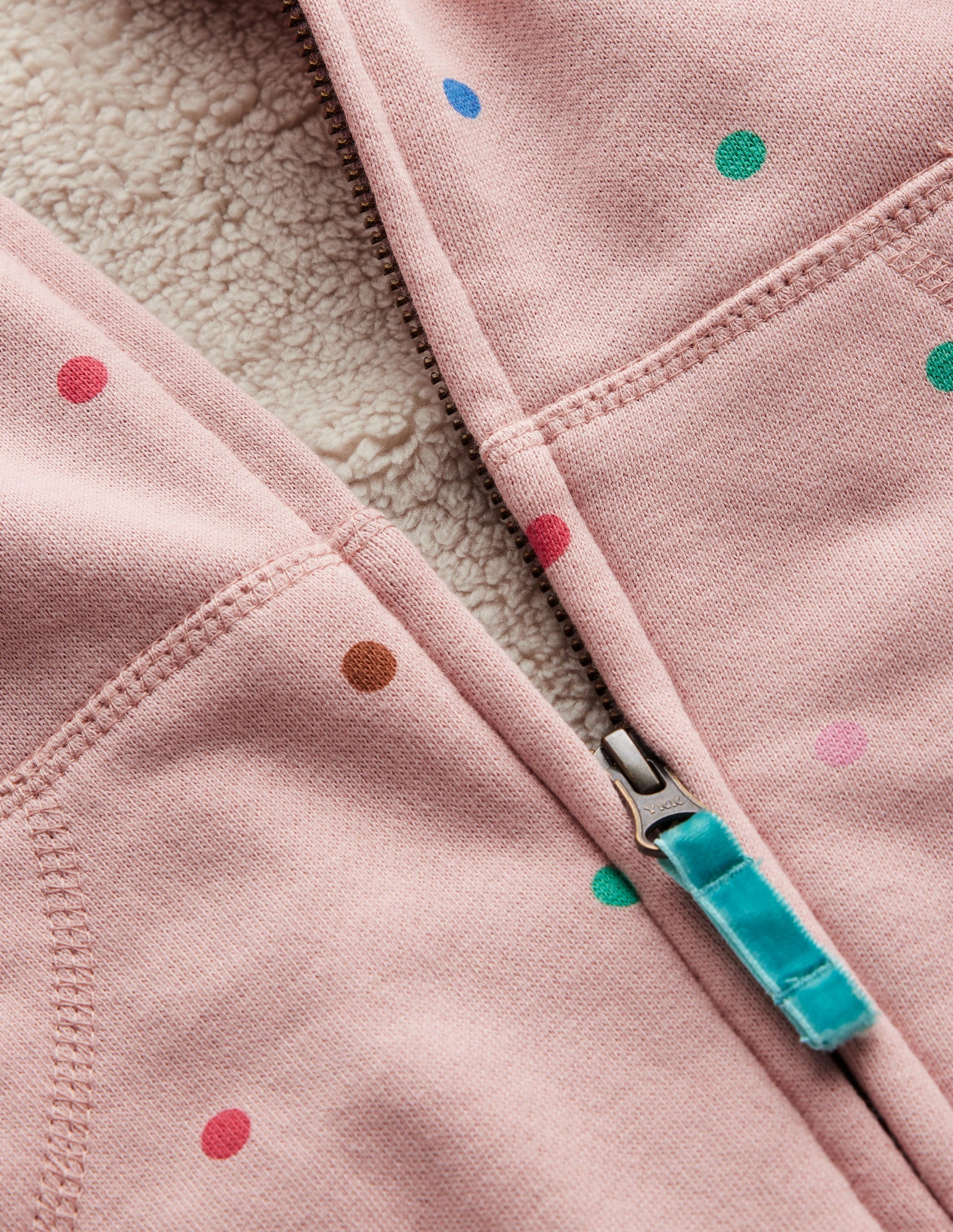 Shaggy-lined Hoodie-Provence Dusty Pink Multi Spot-3