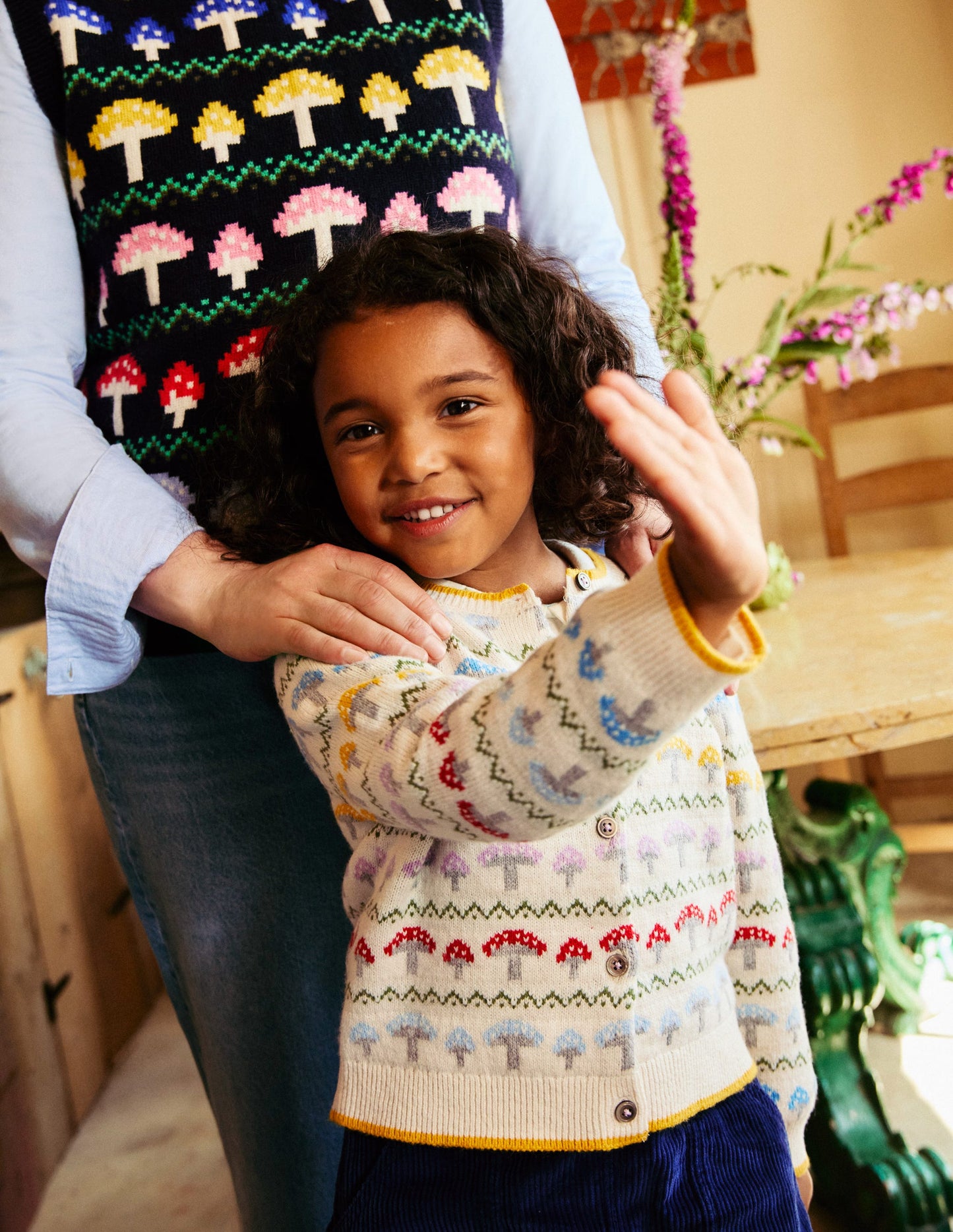 Edie Fair Isle Cardigan-Ecru Toadstool Fair Isle