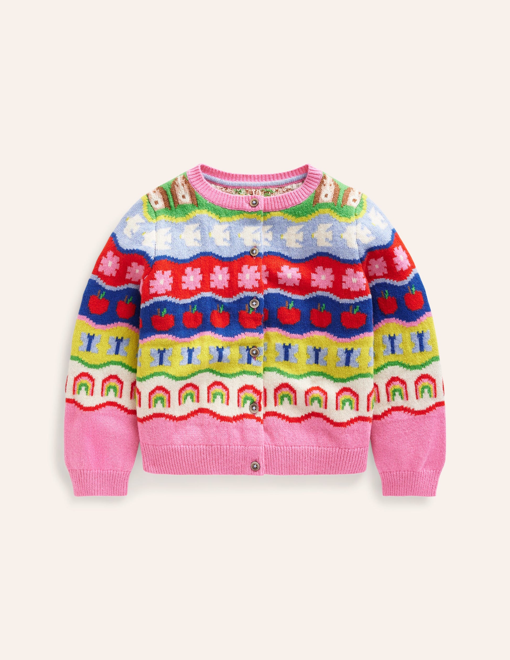 Edie Fair Isle Cardigan-Multi Rainbow-2