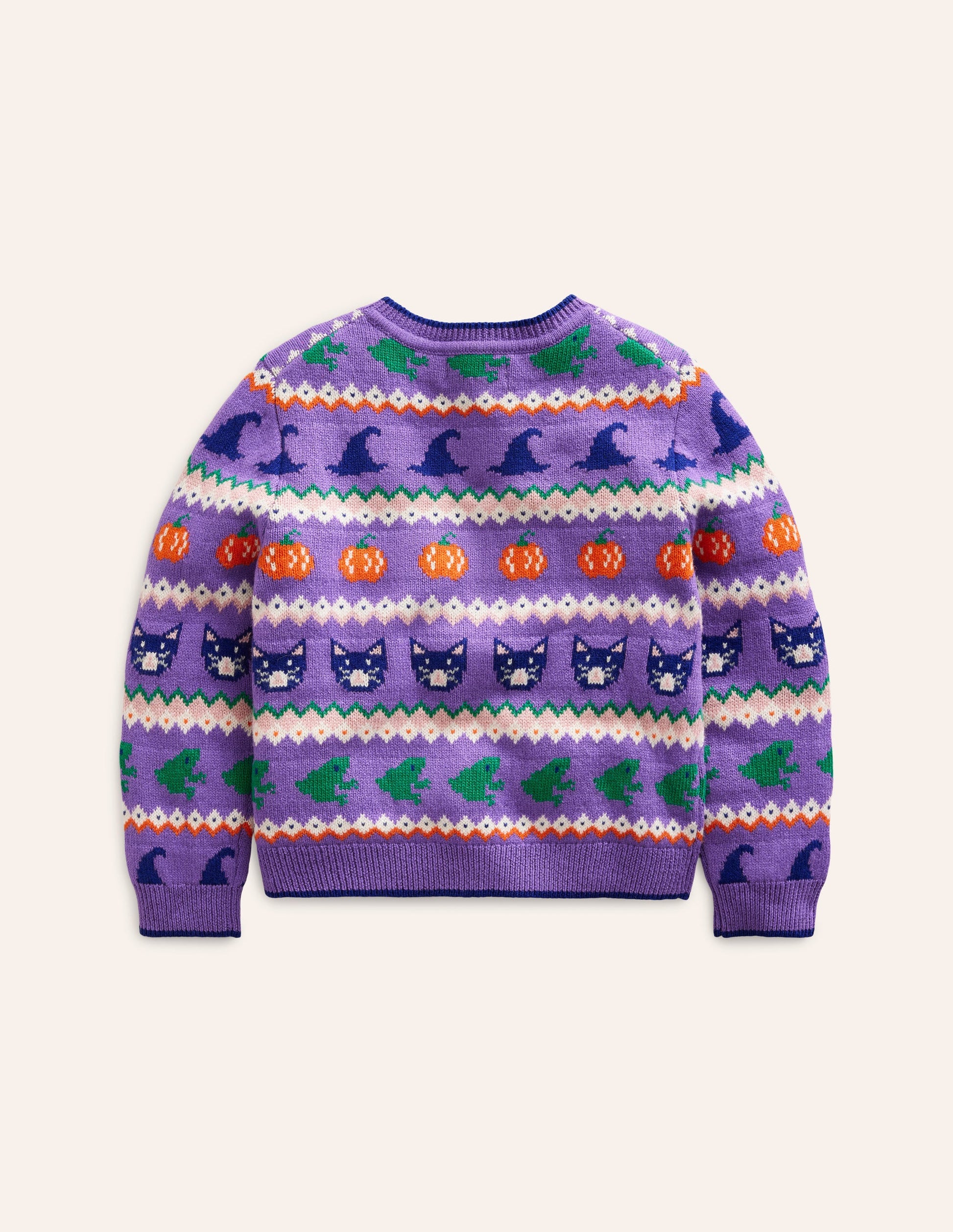Edie Fair Isle Cardigan-Aster Purple Halloween-2