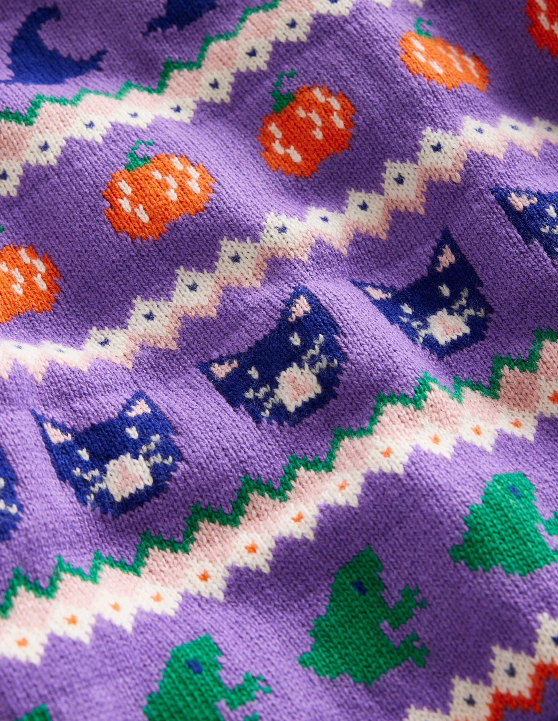 Edie Fair Isle Cardigan-Aster Purple Halloween-3